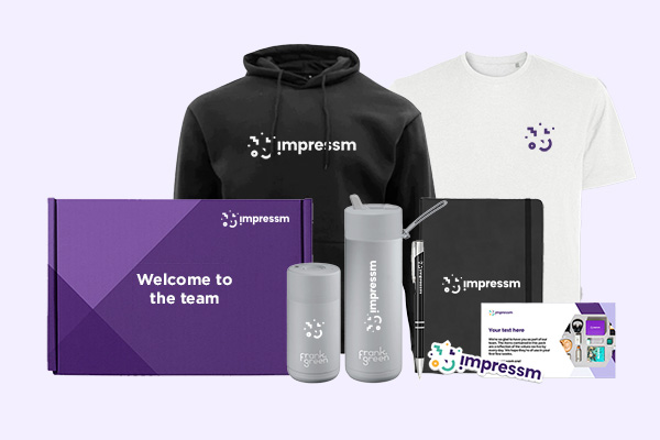 A branded welcome pack in a custom box